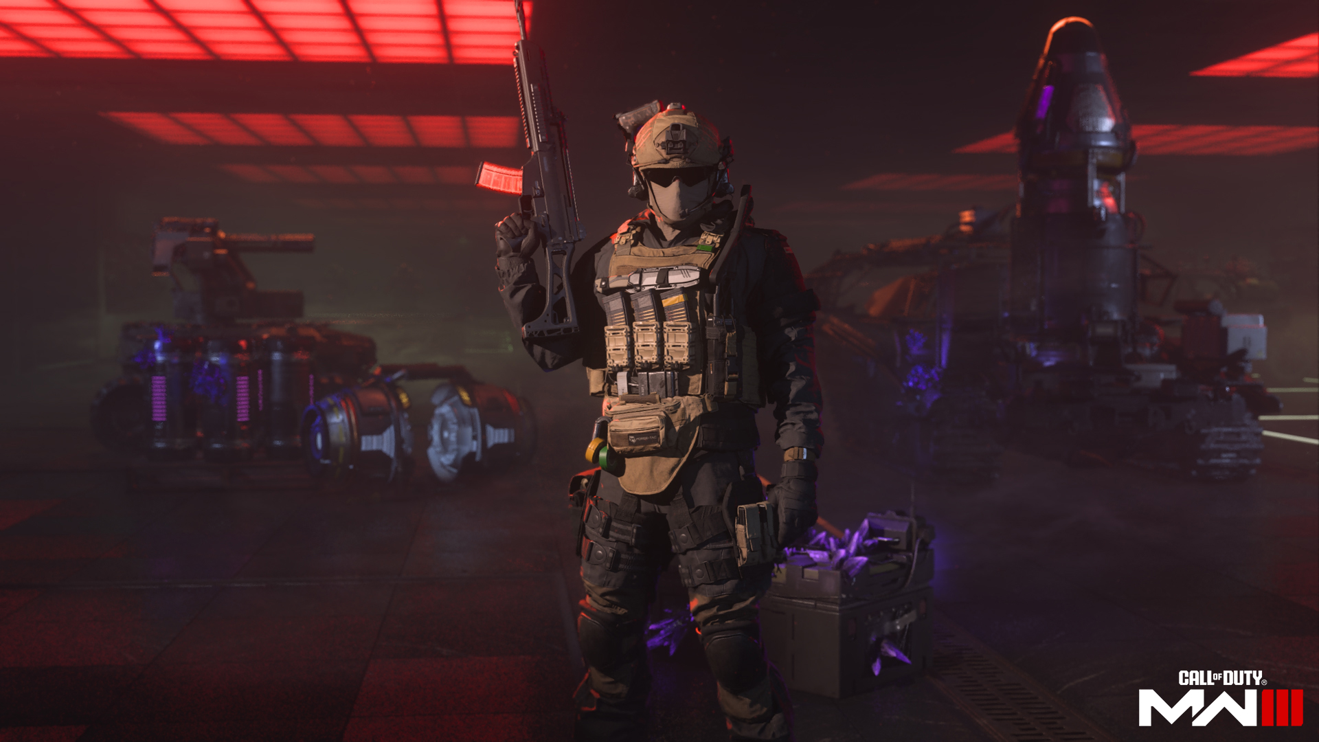 A player standing in the lobby in MW3 Zombies.