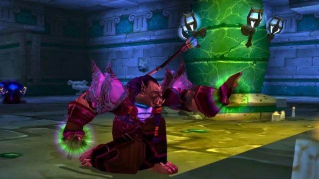 An image of an orc warlock casting a spell in World of Warcraft season of discovery